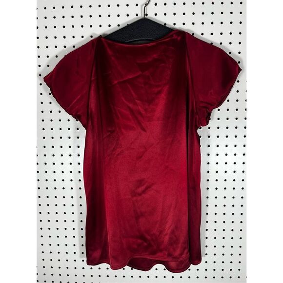 Theory satin scoop neck cap sleeve blouse size M - Picture 2 of 4